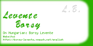 levente borsy business card